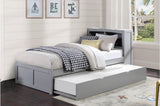 Orion Gray Transitional Twin Youth Bed with Storage Options