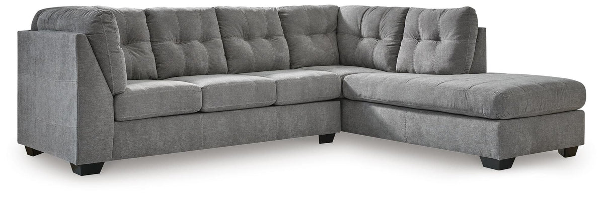 Marleton Gray 2-Piece Sectional with Ottoman — product image 3