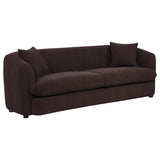 Delroy 3-Piece Stationary Sofa Set in Aubergine Polyester — product image 2