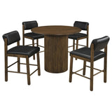 Hamlyn 5-piece Round Wood Counter Height Dining Set Black and Walnut — product image 2