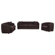Delroy 3-Piece Stationary Sofa Set in Aubergine Polyester — product view