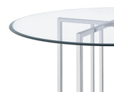 Pace 48-inch Round Glass Top Dining Table Chrome — product image 6