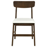 Merrin Dining Side Chair Off White and Walnut (Set of 2) — product image 3