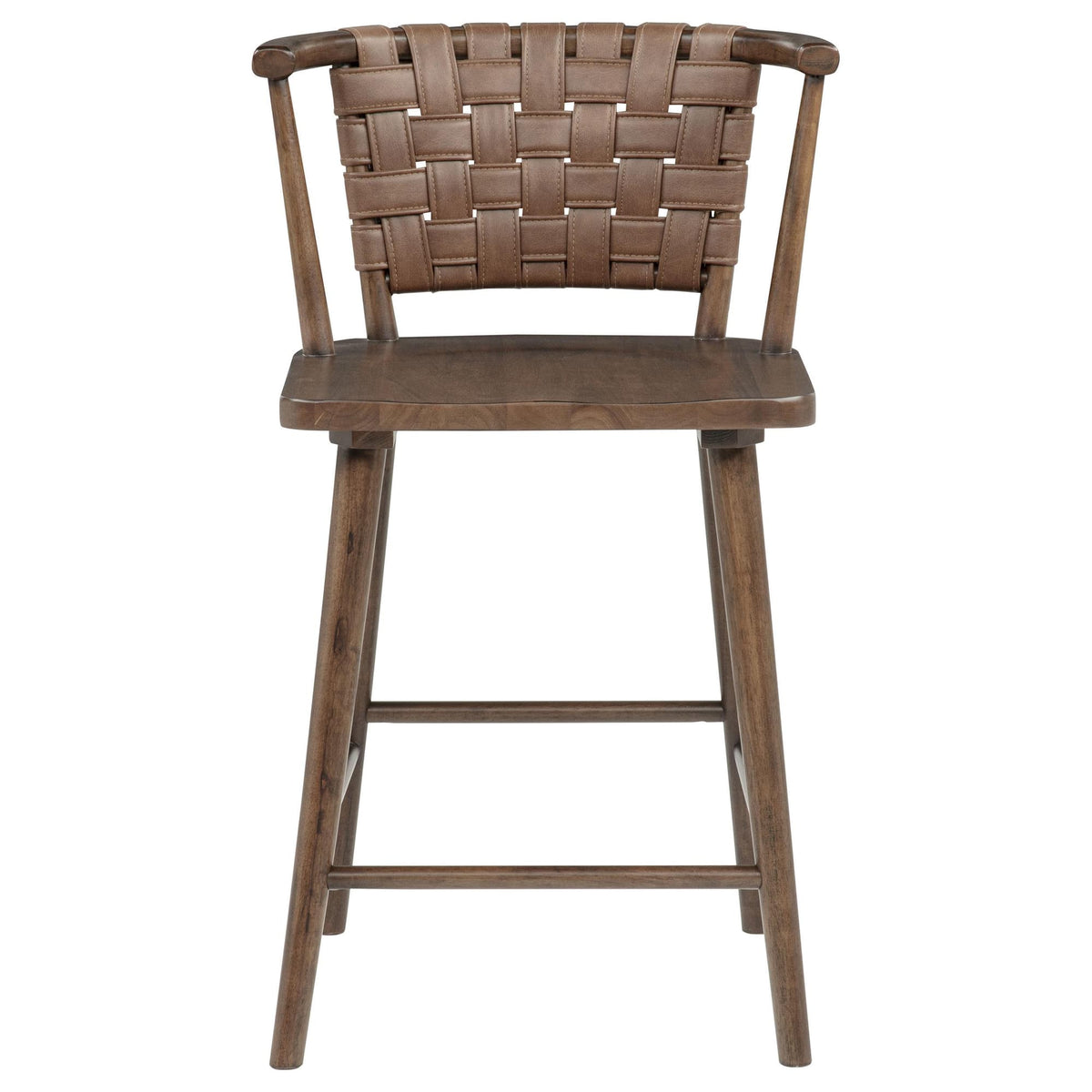 Tallis Woven Leatherette Back Counter Chairs Brown Set of 2 — product image 3