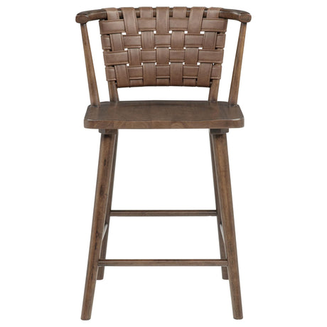 Tallis Woven Leatherette Back Counter Chairs Brown Set of 2 — product image 3