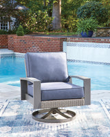 Half Blue/Gray Moon Beach Outdoor Sofa with 2 Lounge Chairs — product image 9