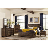 Parnell Rustic Cherry King Panel Bed showing headboard and footboard