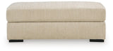 Lofwood Oatmeal Chenille Ottoman — front view