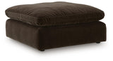 Maxton Heights Bittersweet Chenille Velvet Oversized Accent Ottoman — angled view