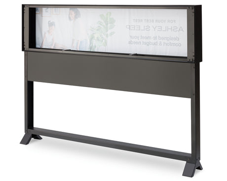 StoreDisplay black queen metal bed frame back view