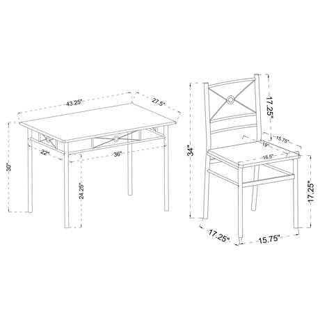 Detailed view of chair and table connection on G100035 Taupe Dining Set