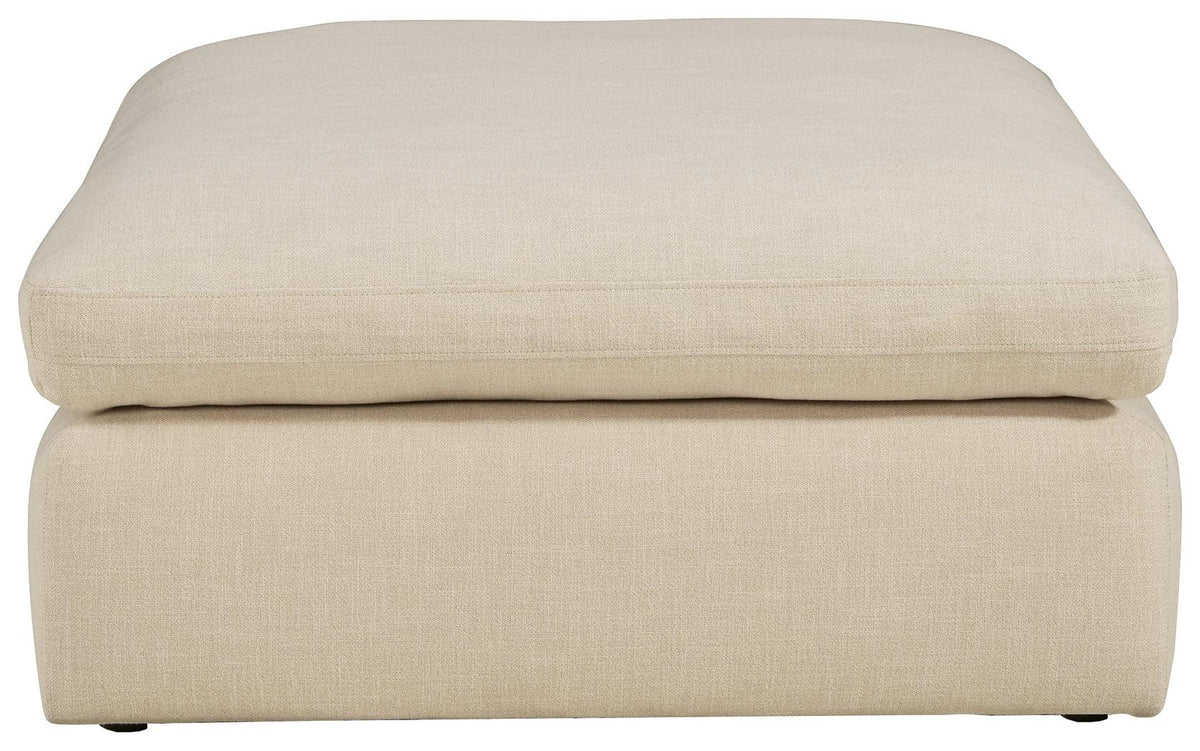 Elyza Oversized Linen Chenille Accent Ottoman close-up front view