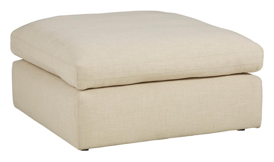 side view of linen feather fiber blend oversized sectional sofa