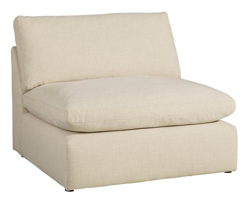 detail view of linen feather fiber blend oversized sectional sofa cushions