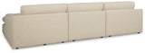 detail view of Elyza Linen Chenille 3-Piece Sectional With Chaise sectional sofa