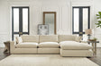 main view of Elyza Linen Chenille 3-Piece Sectional With Chaise sectional sofa