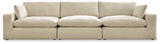 Elyza Linen Chenille 3-Piece Sectional Sofa side view