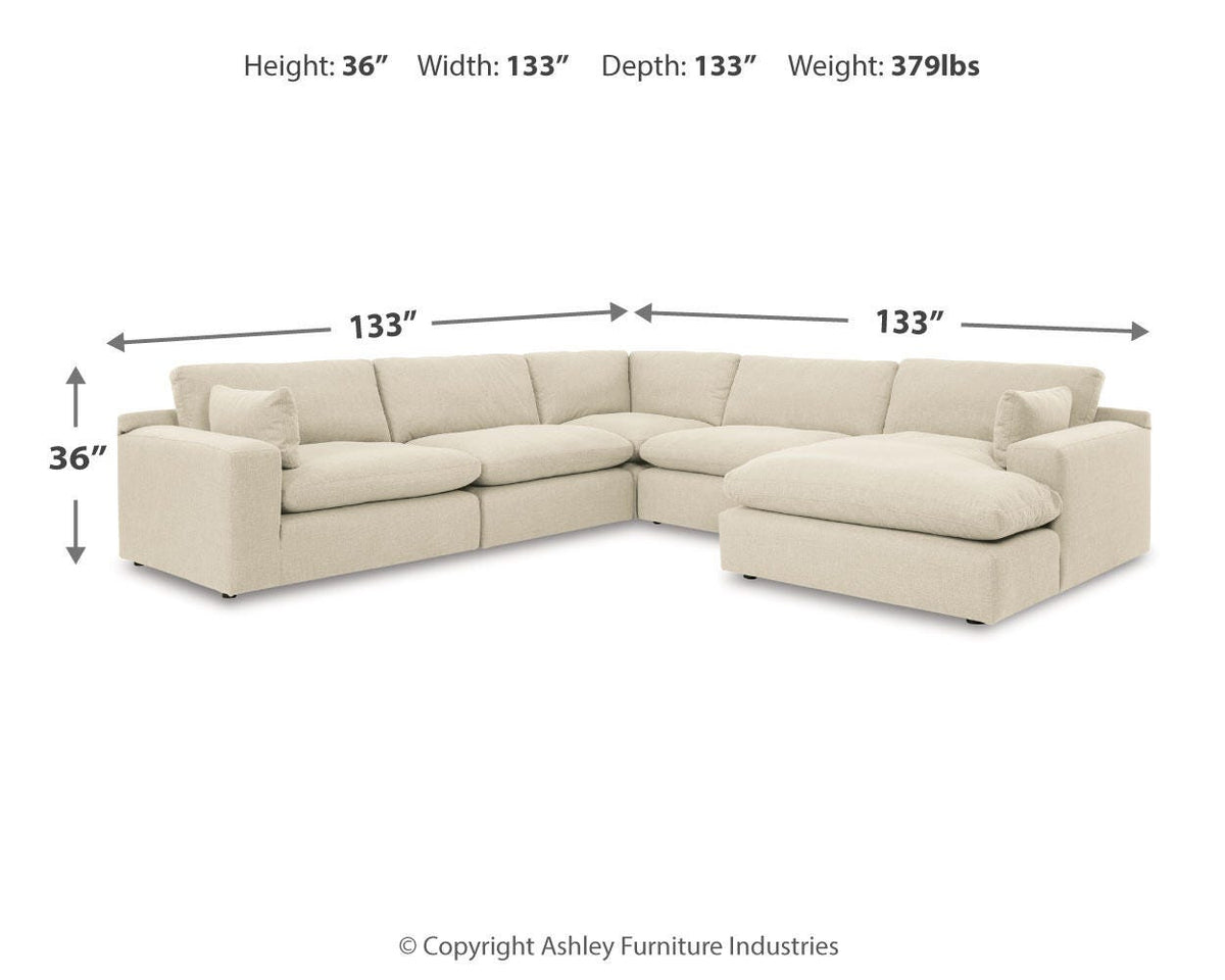 Elyza Linen 5-Piece Sectional with Ottoman - image 6