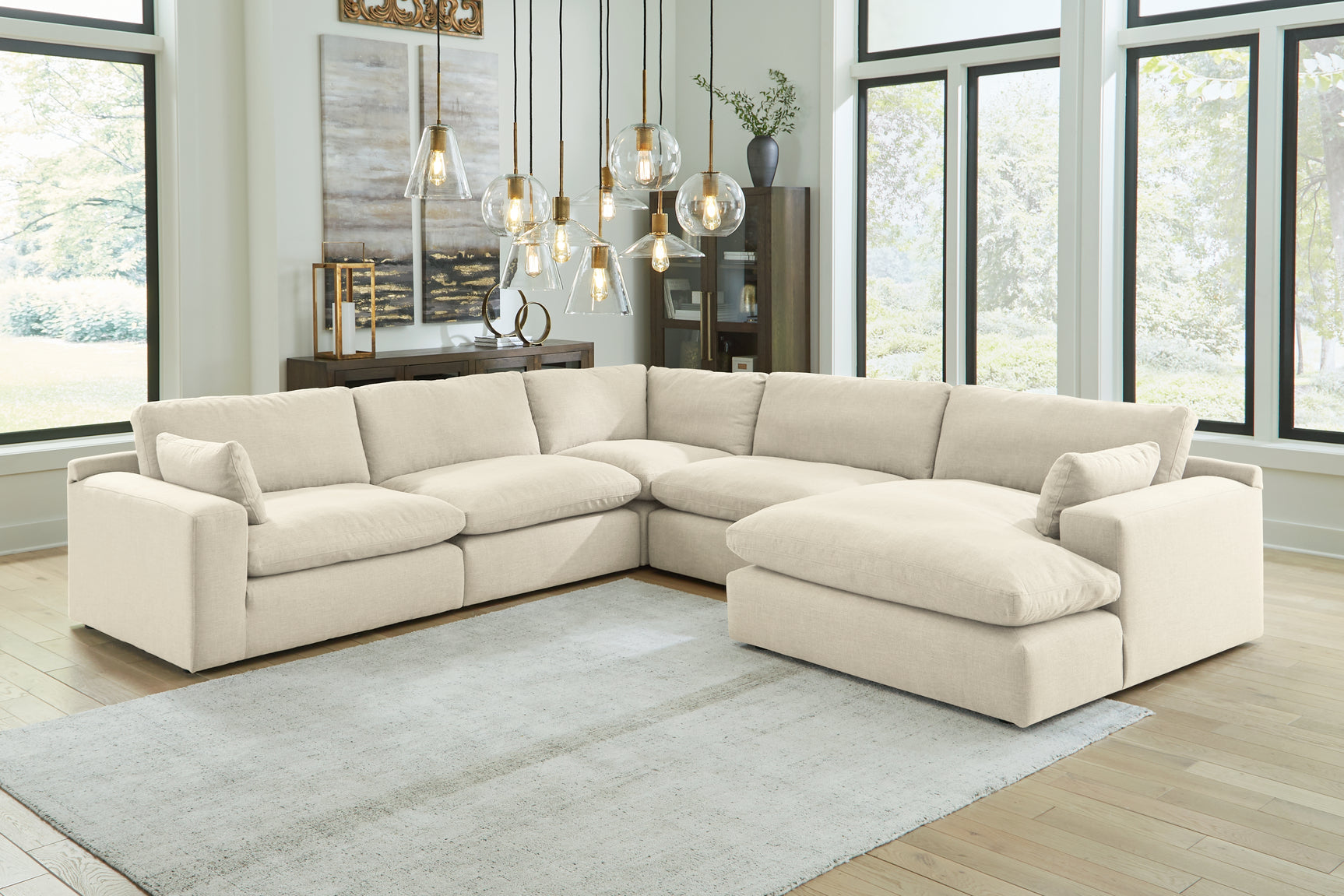 Room view of Elyza Linen 5-Piece Sectional Sofa