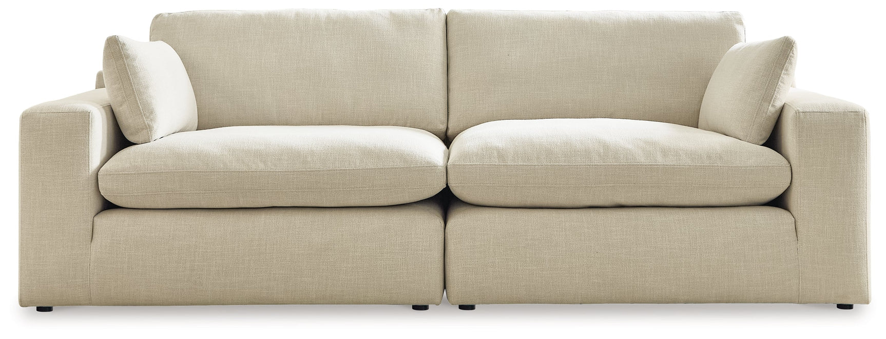 side view of Elyza Linen Chenille 2-Piece Sectional Loveseat sectional sofa