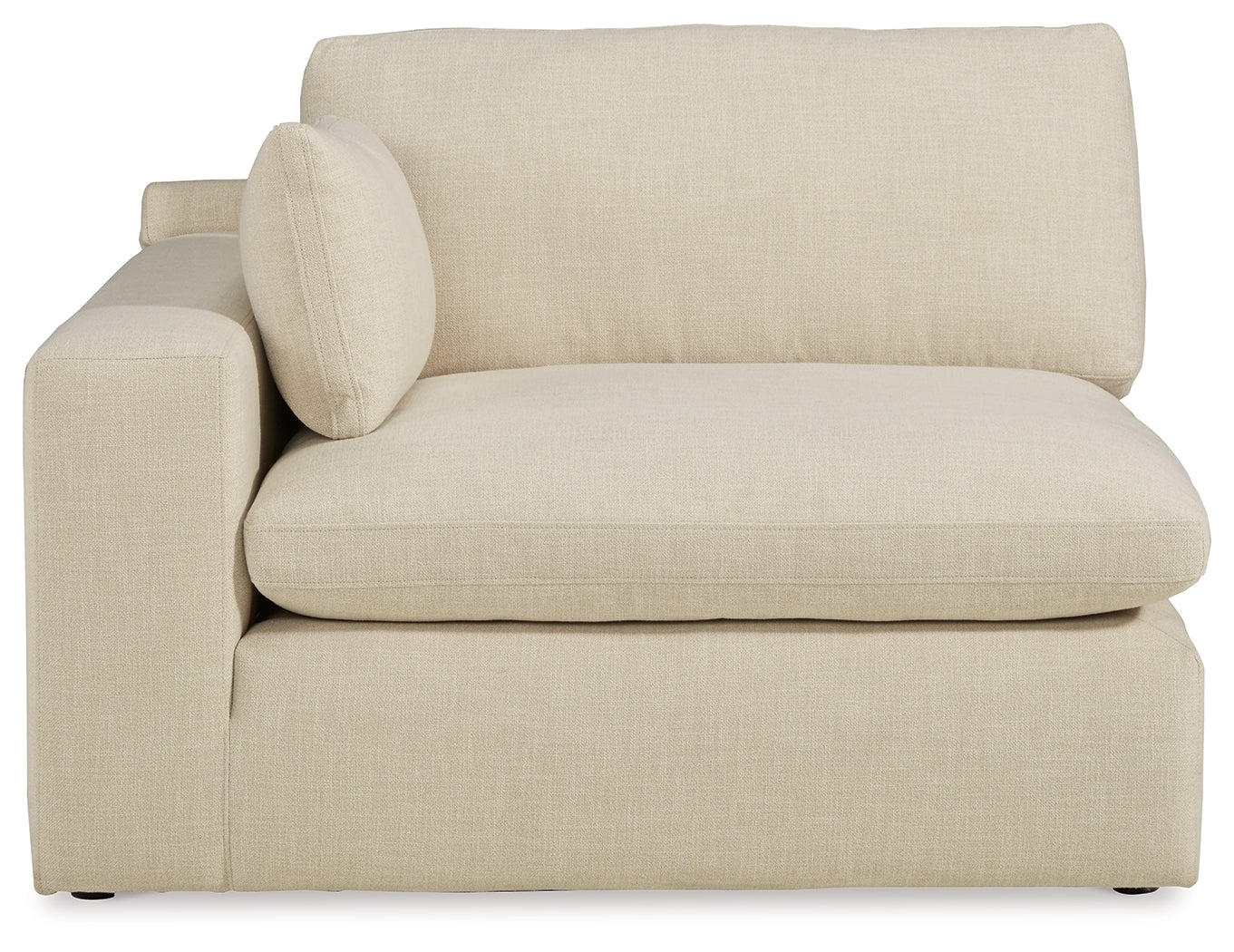 Detail view of Elyza Linen 2-Piece Sectional Sofa with Ottoman fabric