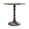 Oswego Round Bronze Bistro Dining Table - angled view showing pedestal base