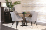 Oswego Round Bronze Bistro Dining Table - close-up of bronze metal finish