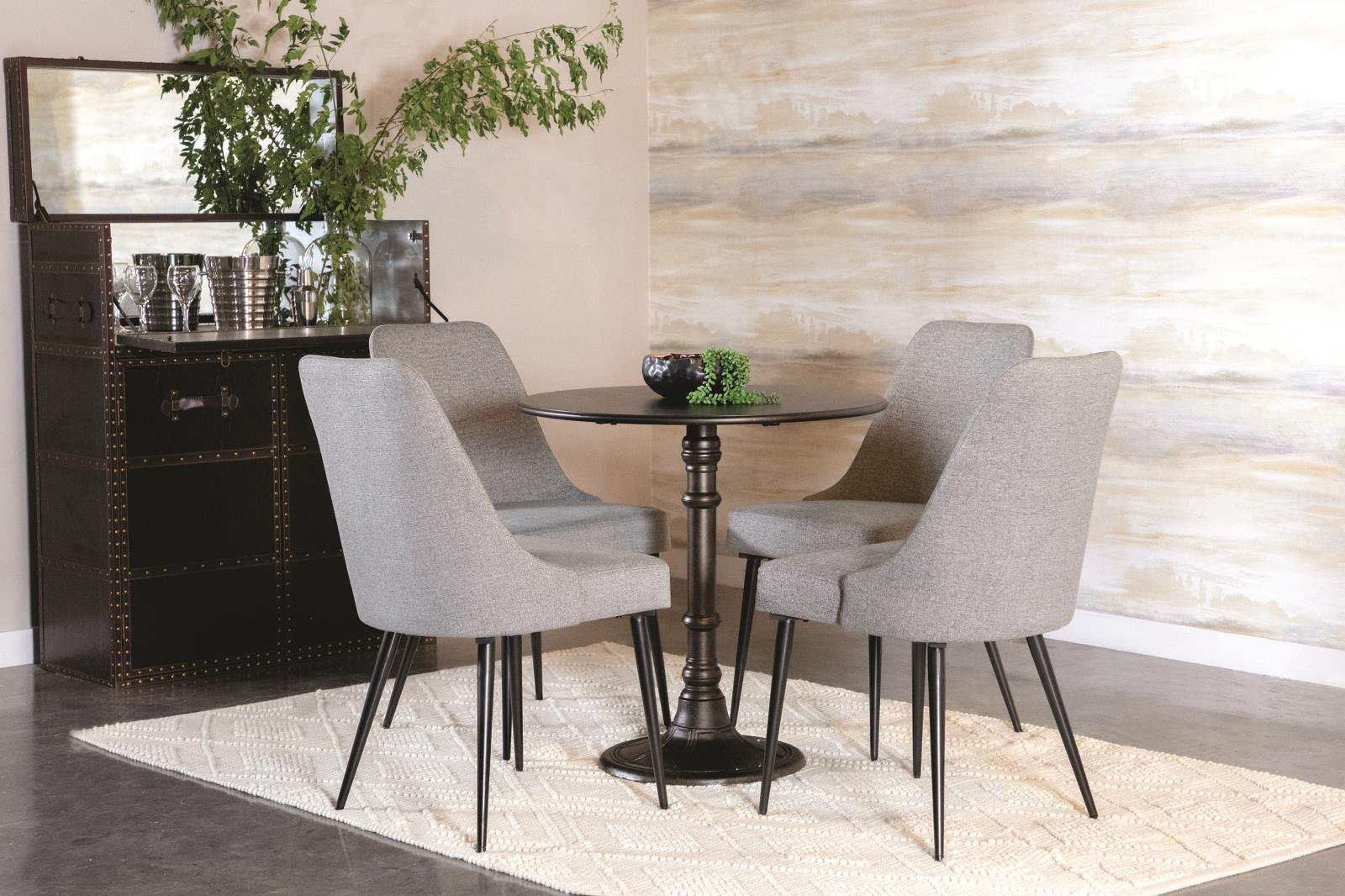 Oswego Round Bronze Bistro Dining Table - close-up of bronze metal finish