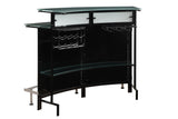 Side view of Keystone Bar Unit showing tempered glass shelf