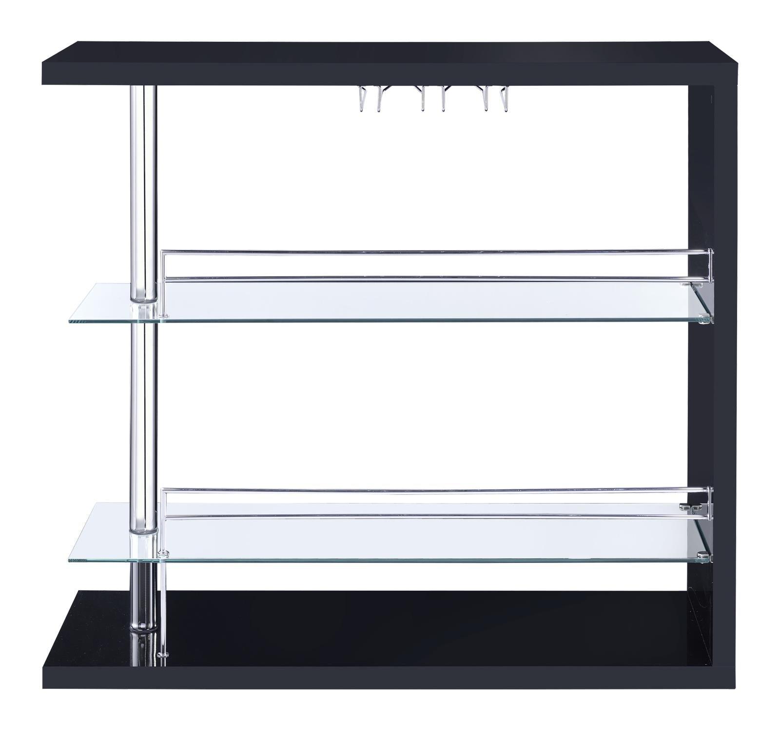 Prescott bar unit with stemware racks and guardrails