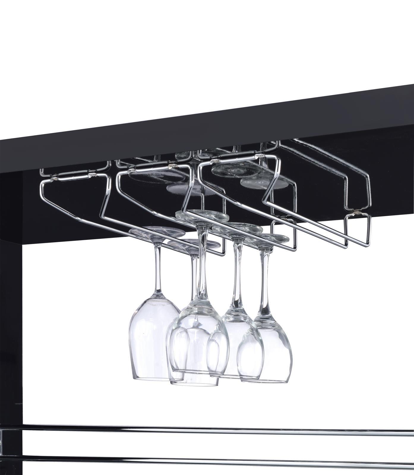 Prescott bar unit storage shelves filled with bottles and glasses