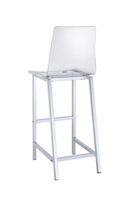 Chrome legs with plastic glides detailed view
