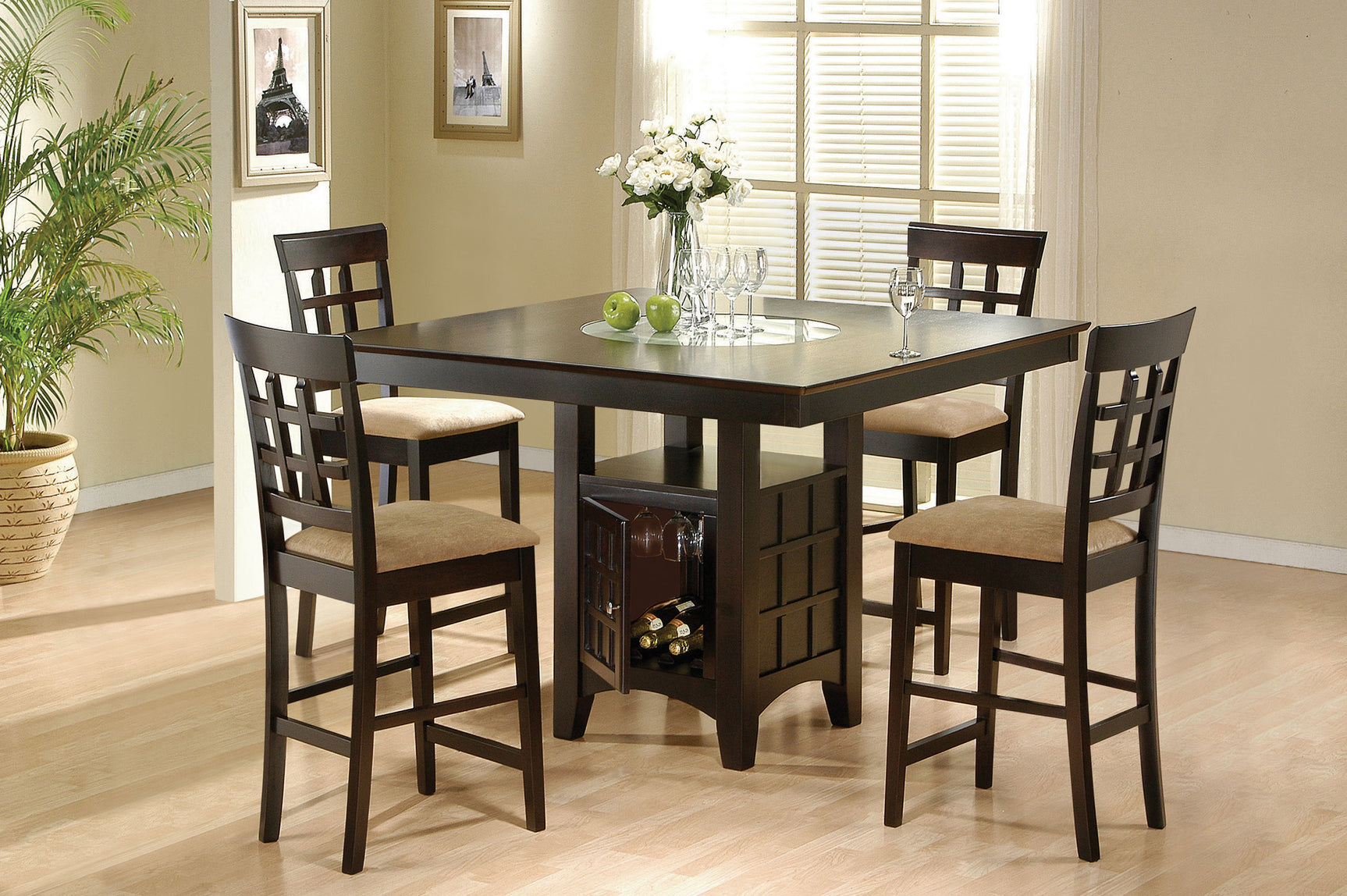Detail view of Gabriel Cappuccino dining chair