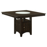 Gabriel Cappuccino square dining set with 8 upholstered chairs - detail view
