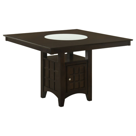 Gabriel Cappuccino square dining set with 8 upholstered chairs - detail view
