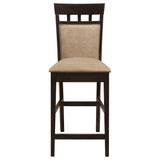 Side view of Gabriel Cappuccino dining set with upholstered back chairs