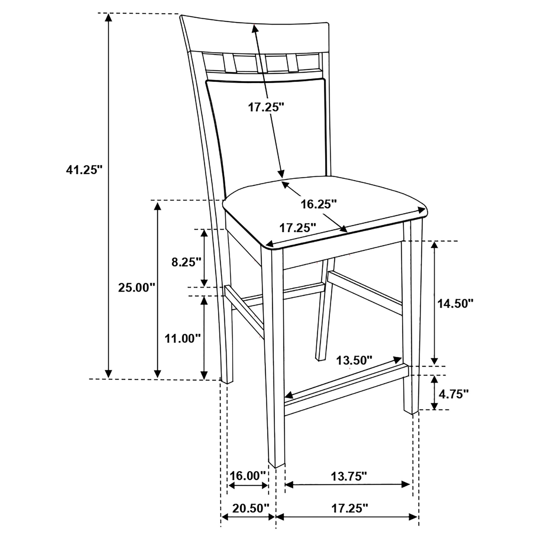 Detail view of leg design on Gabriel Cappuccino dining chairs