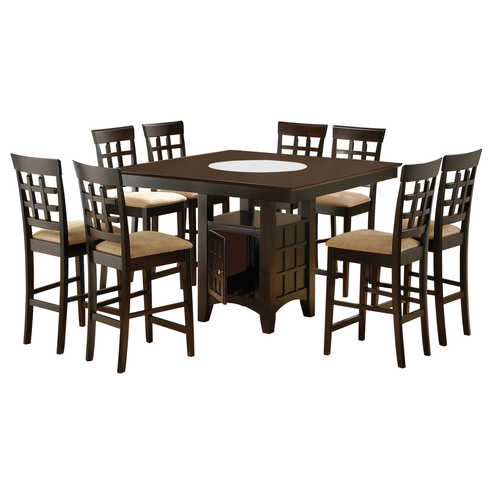 Main view of Gabriel Cappuccino Square dining set with 8 chairs