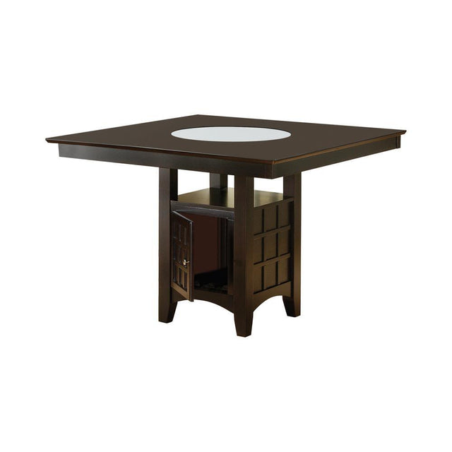 Gabriel Storage Counter Height Table cappuccino finish front view