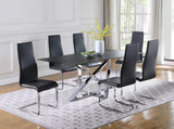 Montclair high back chair showing chrome legs and side profile