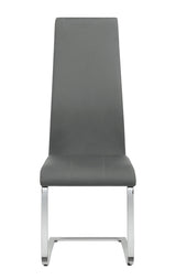 Montclair Grey Upholstered High Back Chair - Close Up on Upholstery and Chrome Frame