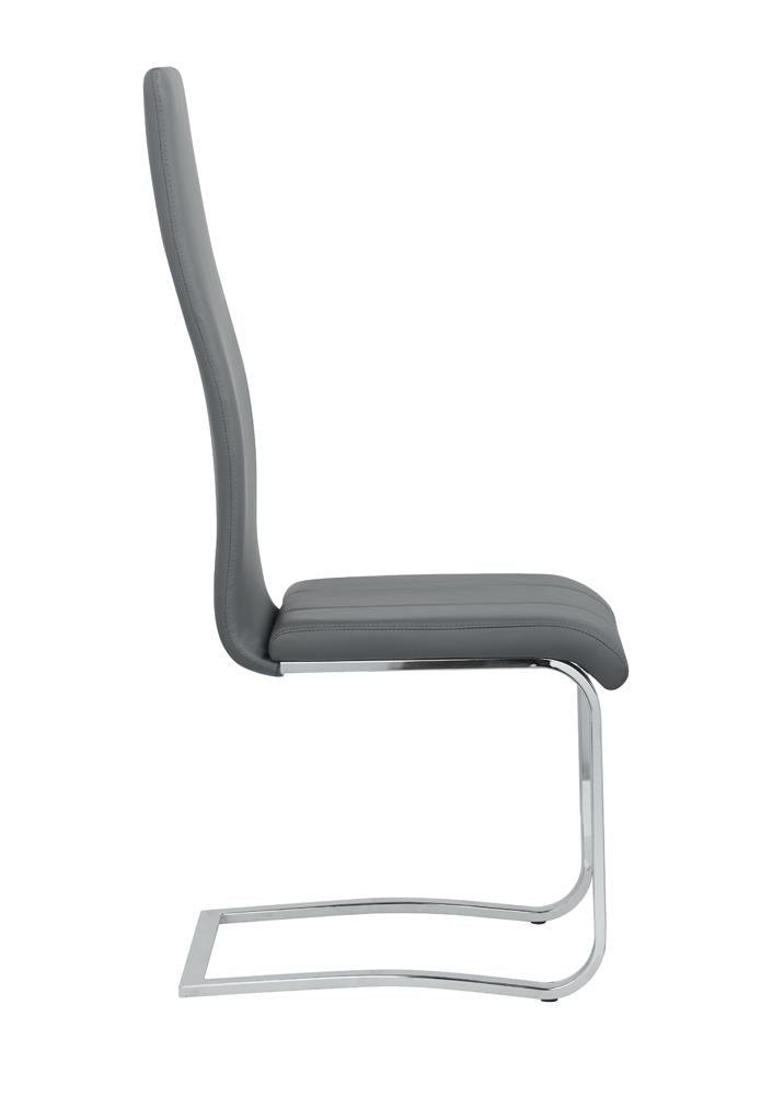 Set of Four Montclair Dining Chairs in Grey Leatherette and Chrome