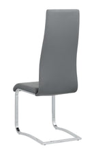 Montclair High Back Grey Leatherette Side Chair with Chrome Frame - Profile