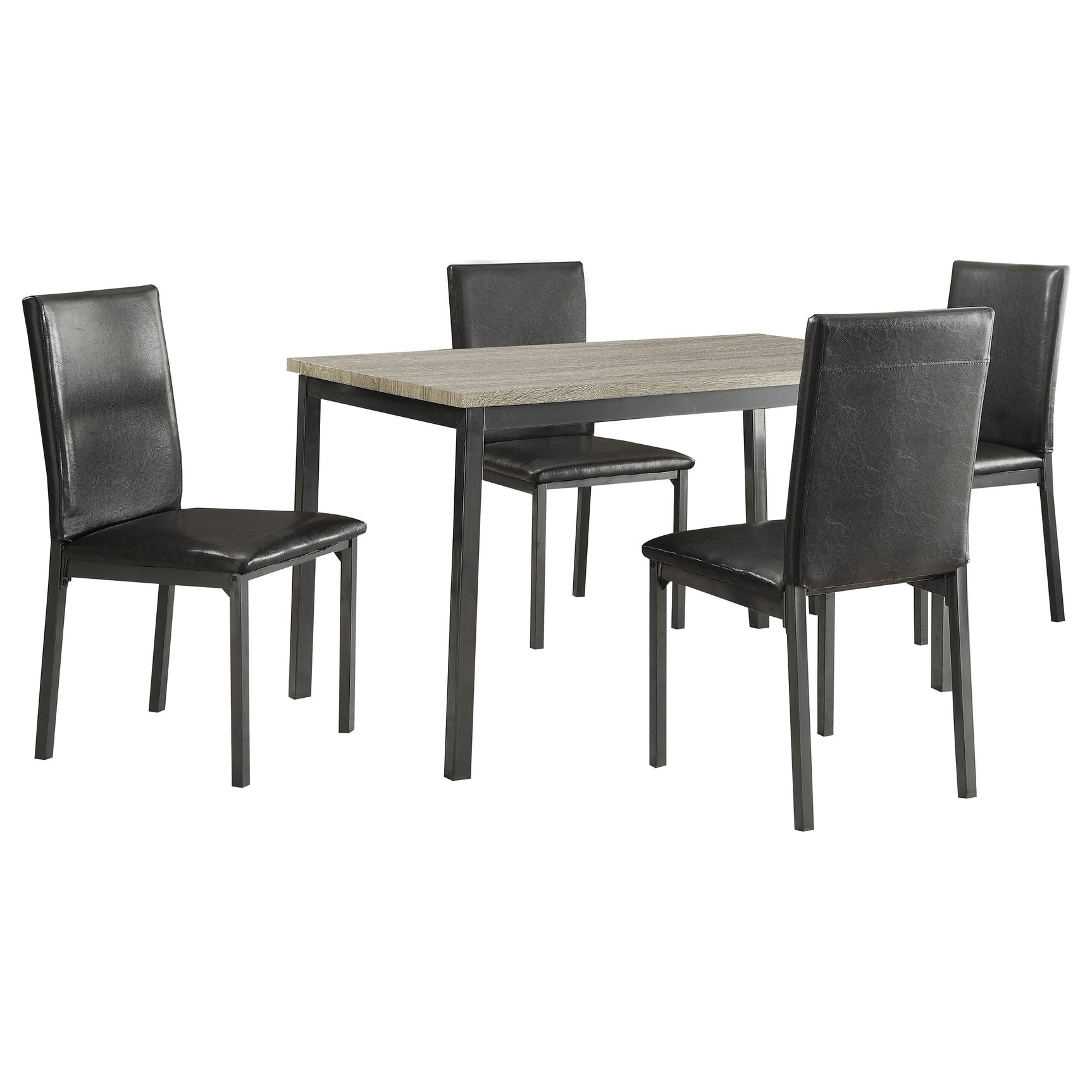 room view of Garza Gray Black Rectangular Dining Room Set dining room furniture