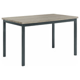 detail view of Garza Gray Black Rectangular Dining Room Set dining room furniture