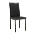 Garza Upholstered Dining Chairs set of 2 black leatherette front angle