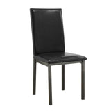 Garza Upholstered Dining Chairs set of 2 black leatherette front angle