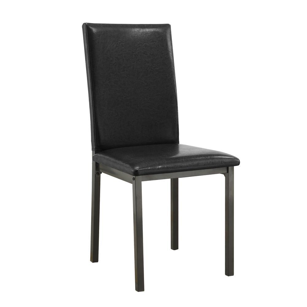 Garza Upholstered Dining Chairs set of 2 black leatherette front angle