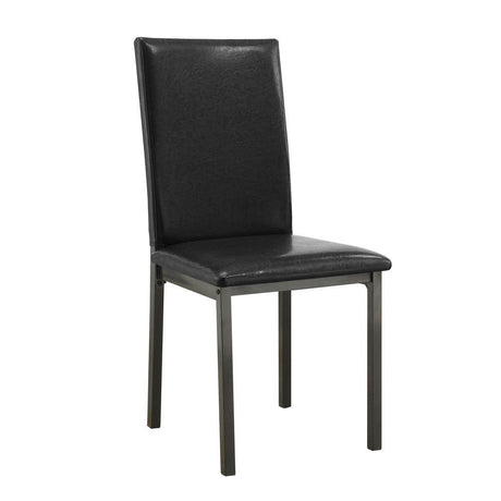 Garza Upholstered Dining Chairs set of 2 black leatherette front angle
