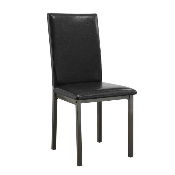 Garza Upholstered Dining Chairs set of 2 black leatherette front angle